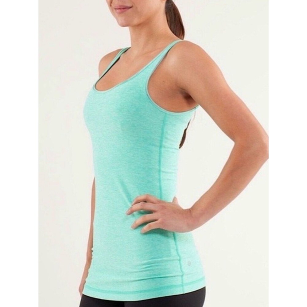 Lululemon Daily Tank In Heathered Menthol Size 2 Yoga Top Luon Activewear Gym